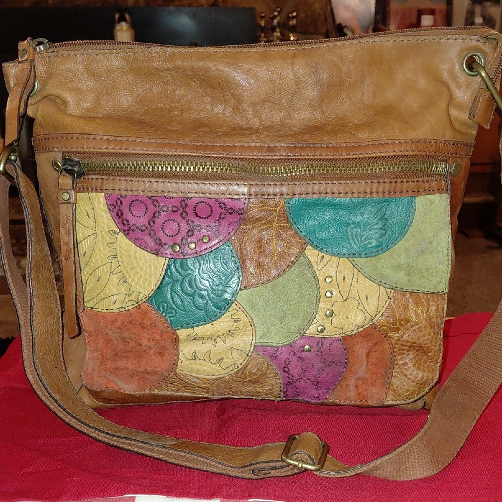 Fossil Multicolor Patchwork Leather Crossbody Bag - image 1